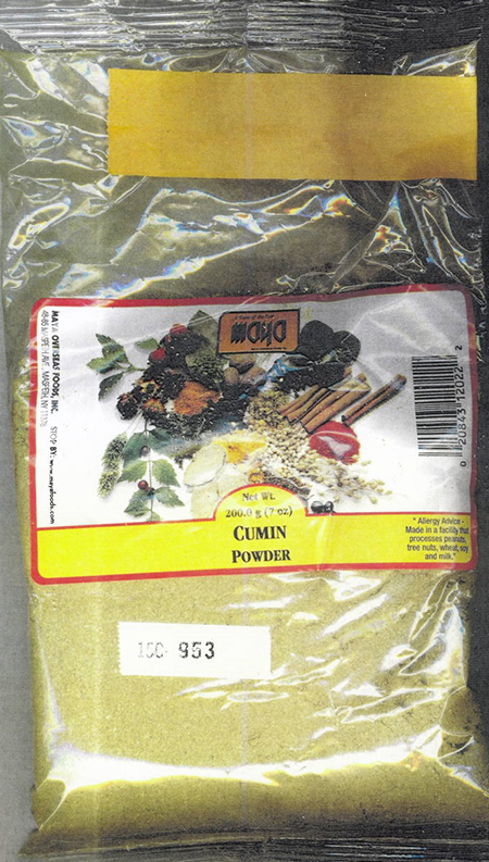 Maya Overseas Food Inc. Issues Allergy Alert on Undeclared Peanuts in "Cumin Powder" 